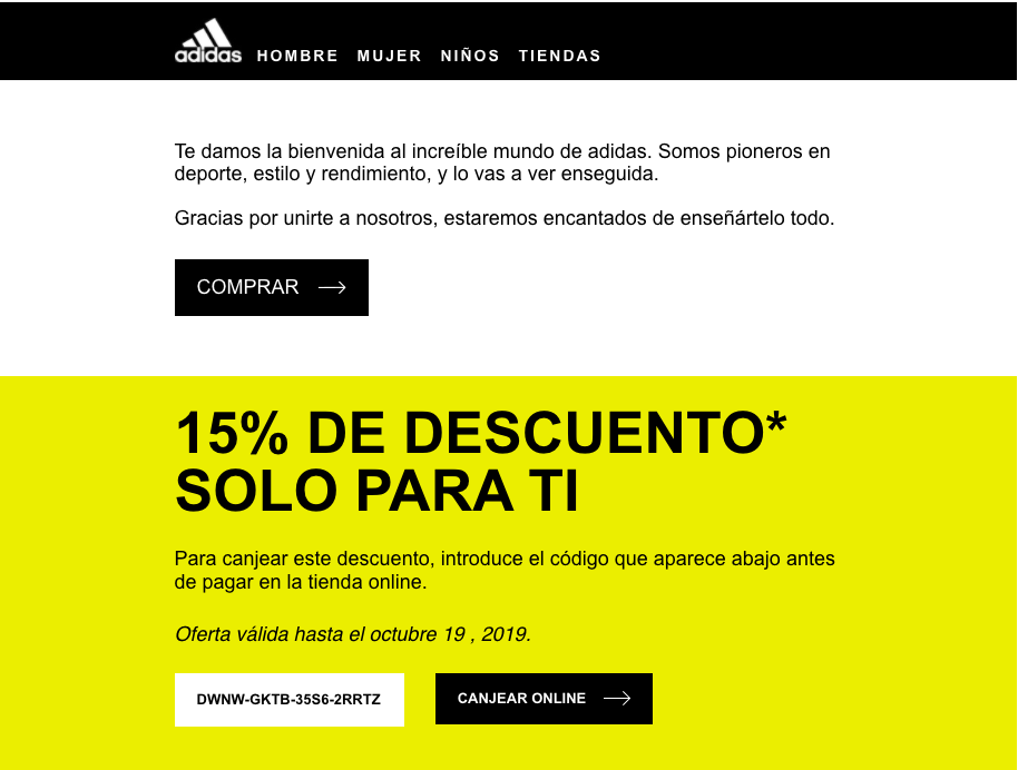 Descuentos adidas octubre outlet 2019